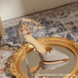 Breakj Bag Head Sandals Women's Summer 2025 New Design Sense Of Niche 8Cm Word Buckle With High Heels Women's Thin