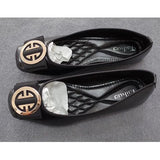 Women Fashion Flats Shoes Square Toe PU Leather Shoes Ballet Flats Women Golden Ballerinas Shoes Girls
