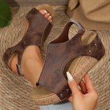 And Cool Slippers Popular Summer New Round Head Thick Bottom Roman Sandals Women Large Size Fish Mouth Loose Cake