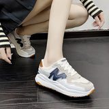 Breakj Style Old Dad Shoes Women 2025 Autumn New Sports Letter Agment Shoes Breathable Thick Sole Casual