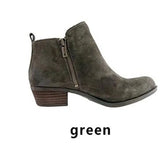 Boots Women 2020 Winter Fashion British Short Ankle Boots Zipper Square Heel Warm Non-slip Boots Shoes For