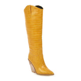 Breakj Scale Print Ankle Boots New Wood Grain High Heel High Boots