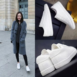 Little White Shoes Female Black Flat Leather Sneakers Loafers WomenCasual Shoe кроссовки женские Zapatillas Mujer