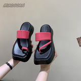 Women Slippers Sexy Clip Toe Shoes 2023 Summer NEW Platform Flip Flops Sandals Beach Slides Indoor Zapato Mujer Black