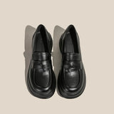 Breakj Head Loafers Women's Spring 2024 New Small Women's Shoes Soft Leather Single Shoes Thick Platform British Style Small Leather Shoes