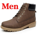Men Boots PU Outdoor Snow Ankle Boots Male Lace Up Anti-slip Booties British Sneakers Plus Size 46 Zapatos De