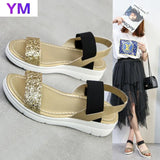 Bling Bling Summer Women Platform Sandals Fashion Gold Increasing Thick Casual Shoes Female Wedge Zapatos Deportivos Para