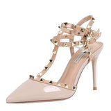 Breakj High Heel Women's Fine Heel Single Shoes 2025 Summer Sexy Pointed T-Shaped With Back Empty Willow Sandals