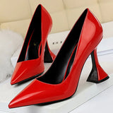Shoes 2022 New Woman Pumps Sexy Party Shoes Patent Leather Women Heels Ladies Shoes Pointed Toe Women High Heels 9.5