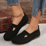 Breakj Size Fly Woven Casual Low Top Single Shoes Women's Flat With Hollow Mouth Lazy