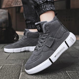 o'clock Winter High-top Men Plush Shoes Fashion Casual Couple Footwear Comfort Warm Lined Sneakers Lace-up