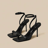 Breakj Word With Sandals Women 2025 Summer New Temperament Niche Design Fine Heel High-Heeled Shoes