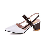 Women's Summer 2023 New Style With Korean Version Of Baotou Pointed One-Word Buckle Roman Shoes Shallow Mouth Thick