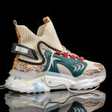 Men Casual Running Sports Shoes Breathable High Top Sneakers Thick Bottom Increased Basketball Shoes for