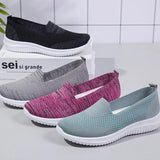 Walking Shoes Mesh Breathable Casual Women Sneakers Slip-On Sock Vulcanized Shoes Autumn Light Knitted Ladies Loafers