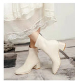 Breakj Boots Women 2025 New Autumn And Winter Korean Version Of The Square Head And Zipper High And Velvet Cylinder Thin Short