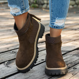 Breakj 36 To 43 Autumn And Winter Is Beautiful With Coarse And Velvet Side Zipper Fashion