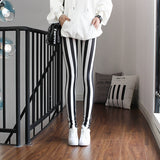 Push Up Leggins Mujer Stripe Printed Leggings Women Dot Mid Waist Polyester Fitness