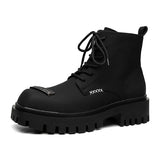 Breakj New Square Casual Men's Hairstylist British Black Fashion Boots