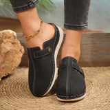 Breakj Slipper Female 2025 Summer New Baotou Half Slipper Solid Color Slope With Rivevet Metal Buckle Beach Women's