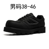 Breakj Advanced Sense Big Head Leather Shoes Men Function Wind Cool Handsome Fashion Shoes Dark Thick Platform Derby Shoes