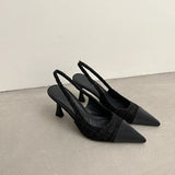 Fragrant Wind French Pointed High Heels Women's Summer 2024, The New Color Wear Temperament Fashion Baotou