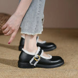 Winter Japanese Lolita Shoes Fluffy Round Toe Kawaii Anime Cosplay Women Shoes Shearling Warm Wool Girls Loli Pumps Size