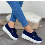 Sneakers Women 2020 New Solid Color Thick Bottom Lace Up Walking Women's Shoes Female Breathable Non Slip Platform