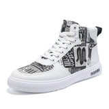 Autumn New Trend Men's Shoes Personality Graffiti High-Top Men's Shoes Leisure Four Seasons Student Sports