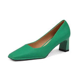 Orange Women Sexy Fetish High Heels High Quality Square Toe Square Heels Stripper Ladies Shoes Size 34-43 Shoes for Women