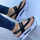 Breakj Summer Large-Size Slope Heel Buckle With Sandals Women In Southeast Asia Wearing Rome Comfortable And