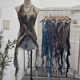 Vintage 2024 New Personality Tie Hottie Wind Hanging Sleeveless Top Ribbon Vest