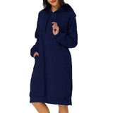 Sweatshirt Dress Women Hoodies Pocket Ladies Long Sleeve Autumn Hooded Pullover Oversized Sweatshirt Loose Casual