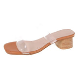 2021 Pvc Jelly Sandals Open Toe High Heels Women Transparent Sandals Shoes Clear Plus Size 35-43 White Zapatillas Mujer
