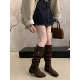 Breakj Skinny Skin Boots Kinca Color Pile Knight Boots Women 2025 New Autumn And Winter Slim High Barrel Thick And Long