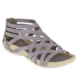 Women Shoes 2021 Leopard Round Toe Hollow Wedges Sandals Casual Closed Toe Flat Rome Sandals Zapatillas