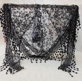 Female Wraps Women Lace Triangle Scarf Silk Flower Girls Tassel Casual Shawls and Scarves 18