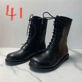 Size Classics Women Rivet Ankle Boots Crude Heels Square Toe Summer Half Slippers Autumn High Heels Boots Female Women