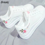 shoes spring White comfortable Sneakers Breathable Flats Lace-up Flower woman Casual Shoes Zapatillas Mujer