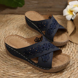 Breakj Summer New Women's Slope And Thick-Soled Slippers Large-Size Fish Mouth Leisure Thick-Soled Beach