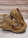 Breakj Size Summer Flip-Flops Flower Cake Variety Bottom Slippers Large Size Casual Female Rubber Sandals Buckle Belt