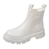 Winter Chelsea Boots Women 2021 Platform Brown Black Beige White Ankle Boots For Women Fur Short Chunky Punk Gothic