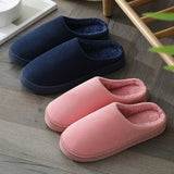 Winter Keep Warm Slipper Home Plush Slides Solid Color Women Warm Indoor Beadroom Hourshold Shoes Men Cotton