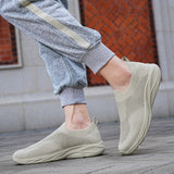 Breakj Men's Shoes Fly-Weaving Mesh Breathable One-Legged Casual Shoes Light Sports Casual Running Shoes
