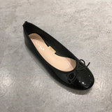 Leather bow ballerinas woman bow-knot loafers brand retro single flats shoes round toe slip on moccasins female