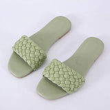 Quality Casual Women Slipper Weave Home Ladies Flat Sandal Summer Comfortable Round Head Toe Solid Color Daily Women