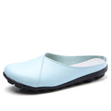 Summer Sneakers Slip On Flat Shoes Women's Casual Loafers Walking Shoes Female Outdoor PU Leather Soft Bottom