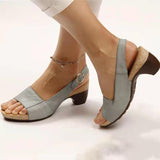 Breakj Women's Large Size 2025 Spring And Summer New Fish Mouth Beach Coarse Buckle With High Heel Women's