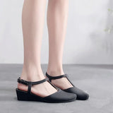 Sandals Summer Shoes 2021 Pointed Toe Ladies Shallow Female Mid Heels Summer Hollow Out Breathable Comfort Woman