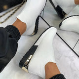 Sneakers Autumn 2021 Sock Shoes Slip On Knitted Breathable Ladies Running Shoes Casual Female Flats Vulcanized Plus Size